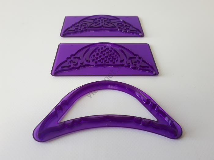Оттиск кондитерский пластмассовый фиолетовый Ажурный 11*5,5 cm