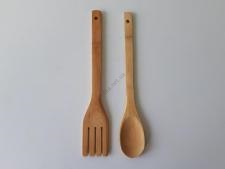 Набор кухонных принадлежностей деревянный из 2-х (ложка+лопатка) L 28 cm, w 4,5 cm.