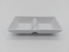 Розетка керамическая белая прямоугольная 2-ная 11*5*2,5 см. (240 шт.)